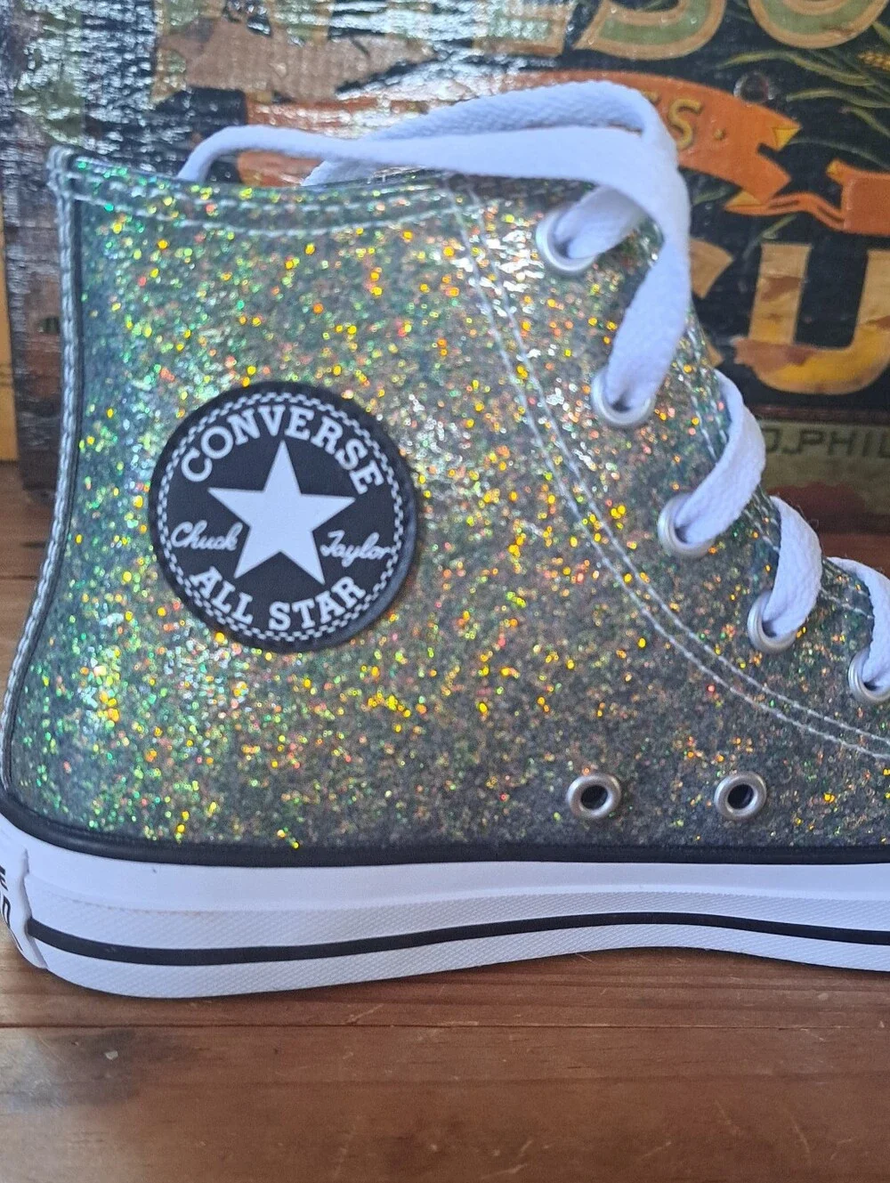 Converse Chuck Taylor All Star Winter Glitter High Top Sneakers Kids SZ 4 672097